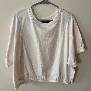 Cropped Crew Tee with Seam Details NWT